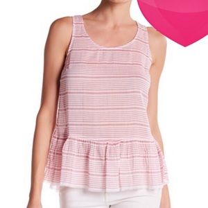 Peplum Sleeveless Striped Blouse